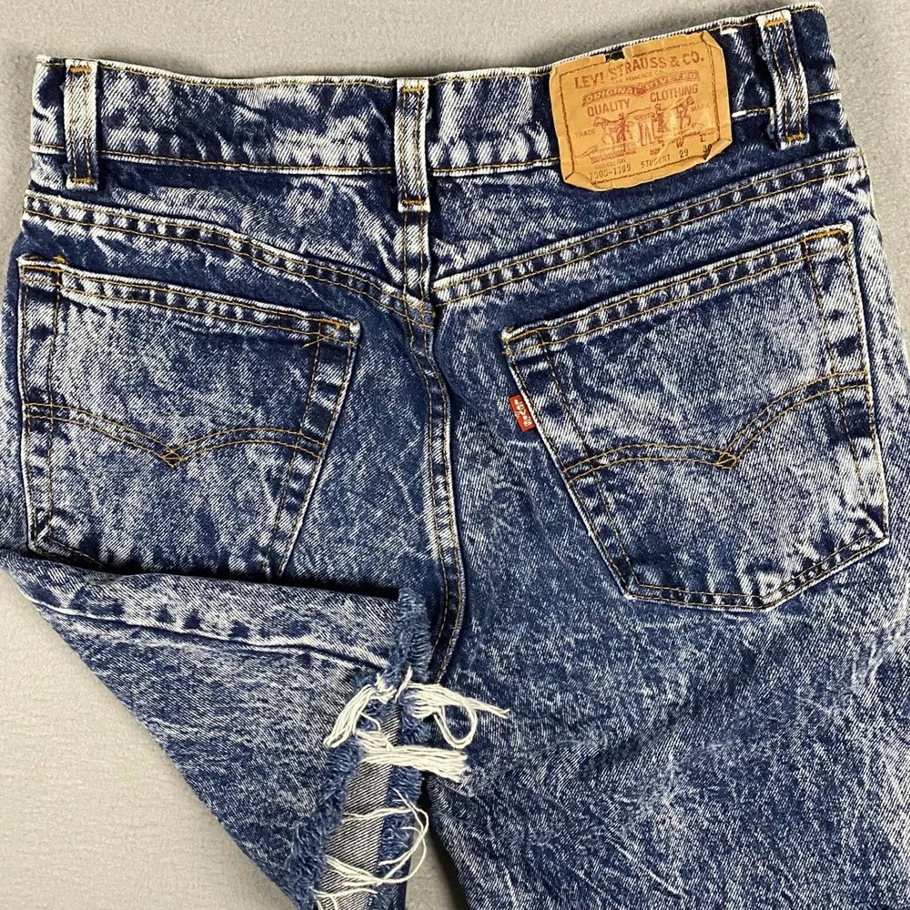 Vintage Levis Acid Wash Cuttoff Denim Shorts Made in USA Mens‎ 29